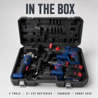 Ensemble d'outils électriques sans fil 21V avec meuleuse d'angle 100mm, perceuse électrique 21V et marteau perforateur sans balais à batterie lithium pour le bricolage à domicile