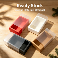 Caja de Cartón Plegable con Cajón, Disponible en Varios Tamaños, Caja de Regalo Deslizante de Cartulina Kraft/Negra/Blanca