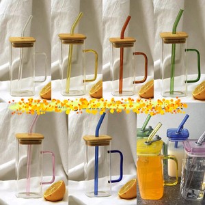 Gobelets recyclables de 400 ml, prêts à être expédiés, tasses à café, verres à jus, verres à café, gobelets à eau avec poignée colorée - Product Image 5