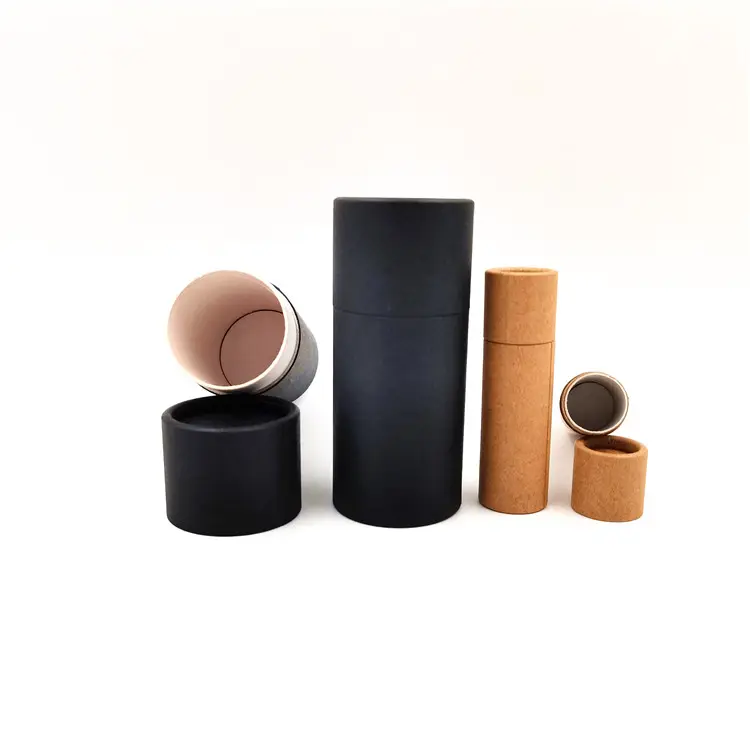 Eco Friendly Empty Deodorant Stick Packaging round Cardboard Container Fillable Push Up Kraft Paper Tube