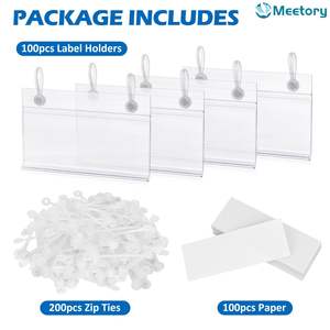 Soporte de etiqueta colgante personalizado cesta de Pvc reutilizable gancho de escaneo al por menor estante de alambre placas de etiquetas con cierre de bloqueo a presión apretado Doble - Product Image 5