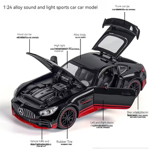 Jouet en alliage moulé sous pression 1:24 Benz AMG GTR Sports Car Sound Light Pullback avec décoration Collection <span class=keywords><strong>Metal</strong></span> Model - Product Image 5