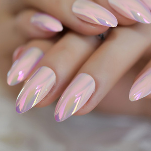 Nuevas <span class=keywords><strong>uñas</strong></span> cromadas almendra neón longitud media <span class=keywords><strong>Rosa</strong></span> lujo Prensa en <span class=keywords><strong>uñas</strong></span> - Product Image 4