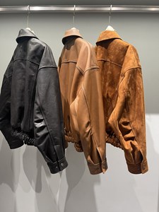 Giacca in Pelle e Cashmere Retrò per Donne, Giacca in Vera Pelle Scamosciata, <span class=keywords><strong>Cappotto</strong></span> in Pelle da <span class=keywords><strong>Donna</strong></span> - Product Image 2