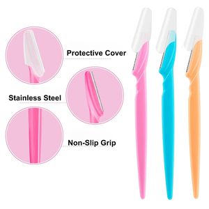 Ensemble de 3 rasoirs à sourcils multifonctionnels unisexes, rasoir à sourcils et rasoir pour le visage, rasoir à sourcils portable avec housse de protection - Product Image 5
