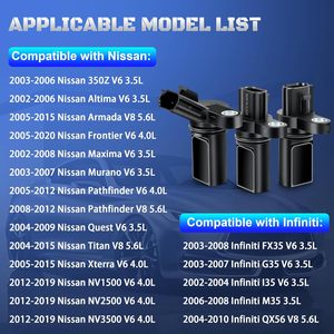 Capteur de position d'arbre à cames et de vilebrequin A-NAFTULY 237316J906 pour Nissan 350Z Altima Maxima Murano Pathfinder Frontier Quest Xterra - Product Image 2