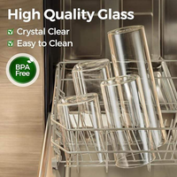 Pot de conservation carré transparent en verre borosilicate hermétique avec couvercle en bambou, compatible lave-vaisselle, pour farine, céréales, sucre, grains de café, collations