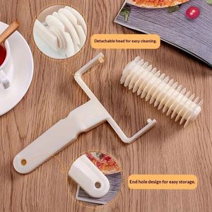 Plastic Pizza Cutter Mesh Knife with Wire Drawing Spike Wave Pattern Dishwasher & Freezer Safe Large & Small Sizes - Product Image 2