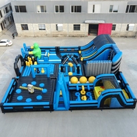 Parc d'attractions gonflable pour enfants : Parcours d'obstacles gonflable géant avec jeu Wipe Out