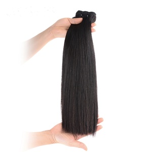 Guangzhou Garantie Cheveux Super Double Dessiné Vierge Brésilienne Non Transformés Cheveux Raides Tissage Bundles Fermeture Sans Perte - Product Image 2