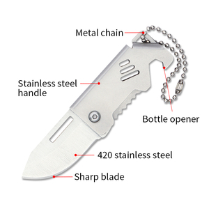 Navaja de Bolsillo Plegable Mini para Camping y Senderismo, con Llavero, Abrebotellas y Función de Desempaquetado - Product Image 2