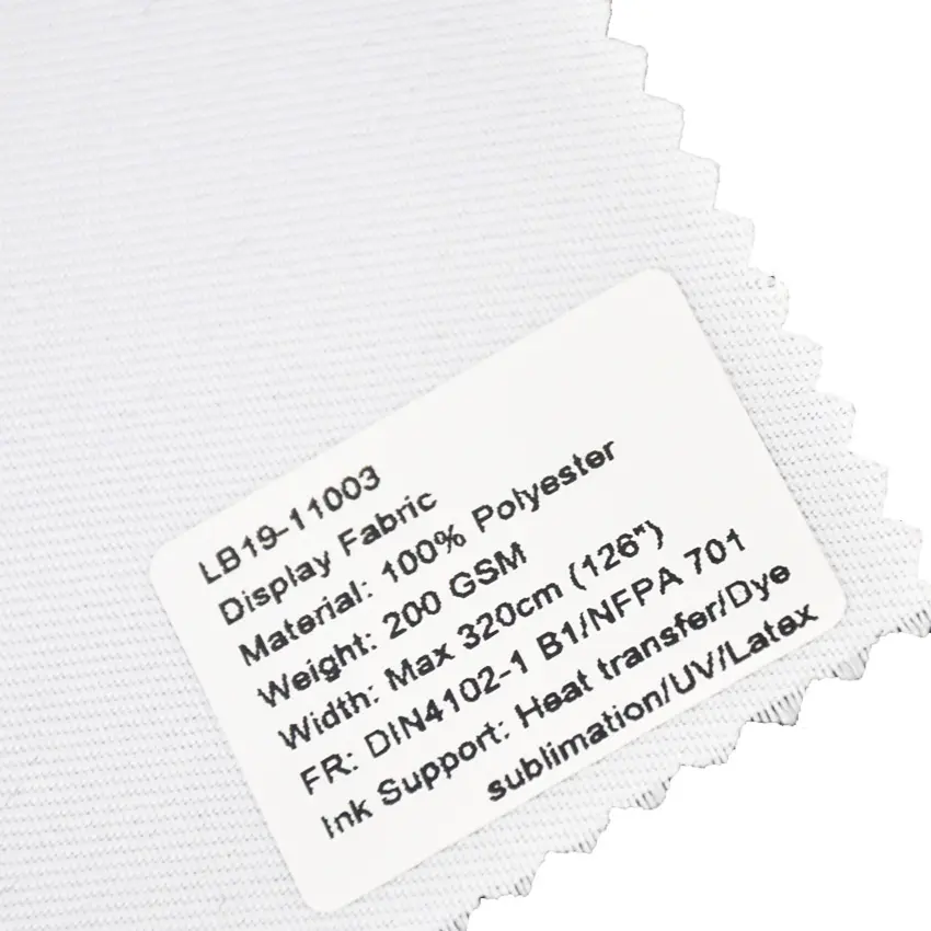 Segni di esposizione del tessuto prestampati del poliestere del materiale di stampa bianco di vendita calda