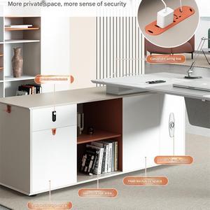 Yazhi precio bajo metal Morden mesa de oficina de lujo mesa de grupo pequeño para PC con cajón - Product Image 5