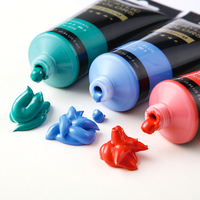 Giorgione Offre Spéciale Peinture Acrylique DIY pour Artistes, 30 Couleurs, Tubes Plastiques de 75ml, Ensemble de Peinture avec Pinceaux en Nylon Gratuits