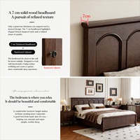Modernes Roman-Holiday-Stil FSA Roteiche Neuseeland-Kiefer Massivholz Bogenförmiges Bettgestell Doppelbett Softbett