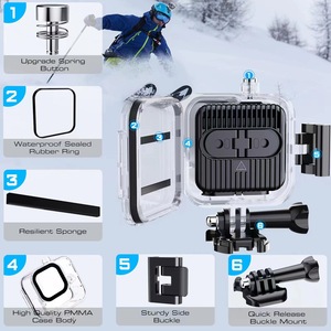 Estuche de buceo submarino de 60M de fábrica, accesorio de buceo, <span class=keywords><strong>Mini</strong></span> jaula, carcasa impermeable compacta para GoPro <span class=keywords><strong>Hero11</strong></span>, <span class=keywords><strong>Mini</strong></span> Cámara de Acción negra - Product Image 6
