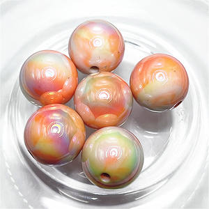 200 pièces/sac en gros 18mm acrylique coloré Imitation porcelaine perles en vrac pour bricolage téléphone Shell collier fabrication de bijoux - Product Image 3