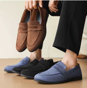 Men PU Leather Matte Loafers <b>Slip</b> On Moccasins Casual Wide Toe Box Thick Sole Office Wedding Dress <b>Shoes</b> EU 39 to 46 Large Sizes - Product Image 4