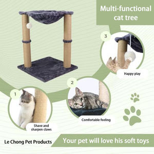 Hot Sale Le Chong Small Size Customizable Wood <b>Cat</b> Tree Tower with Sisal <b>Scratching</b> <b>Post</b> and Interactive Toys - Product Image 5