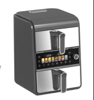 Friteuse à air double panier 10,1-20L avec contrôle numérique et écran LED, multifonction, sans huile, pour usage domestique