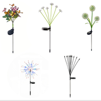 Lampes solaires à piquet pour jardin, LED étanches, en forme de papillon, pissenlit, luciole, fleurs, pour la décoration extérieure de la cour, du patio, du chemin et du paysage