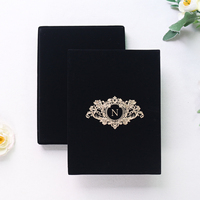 Invitation de mariage personnalisée en acrylique miroir avec boîte cadeau en velours noir, carte monogramme dorée pour fiançailles, mariage, banquet, fête, événement