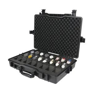 24 Slots Waterproof Shockproof Hard Plastic Storage Watch Case with Foam Pillows 549*438*124mm