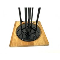 Support à capsules de café en métal noir avec base en bois, support vertical pour dosettes Nespresso pour comptoir