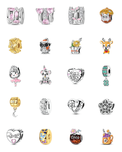 Pendentif Breloque Cœur en Zircon Plaqué Argent Motif Bébé Éléphant <span class=keywords><strong>Chat</strong></span> Cygne pour Hommes Femmes Enfants Unisexe Usage Quotidien - Product Image 1