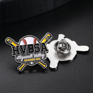 Venta al por mayor de alfileres de solapa, alfileres metálicos de aleación de zinc esmaltados suaves, alfileres deportivos de <span class=keywords><strong>hockey</strong></span> sobre hielo de béisbol plateados 3D personalizados para gorras o ropa - Product Image 5