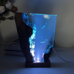 Jacksun thiết kế hiện đại độc đáo nhựa Epoxy ánh sáng ban đêm với Đại Dương Diver cơ sở bằng gỗ LED đèn cho văn phòng khách sạn nhà bảng đèn - Product Image 2