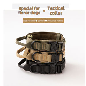 <span class=keywords><strong>Collar</strong></span> Táctico para Perro con Asa Ajustable, Resistente, de Nailon Duradero, con Patrones Sólidos, para Entrenamiento de Perros Grandes - Product Image 3