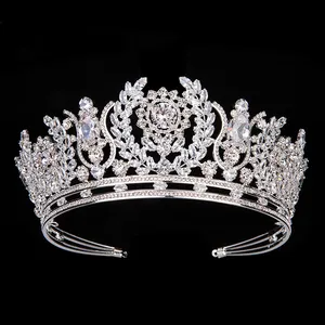 Tiaras de luxo para noiva, design incrível, strass brilhante, princesa, rainha, cerimônia, baile, coroa bc4423