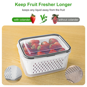 Airtight Food <b>Storage</b> <b>Container</b> Removable Divided Compartments Clear Plastic Travel Fridge Organizer <b>Kitchen</b> Fruit Snacks - Product Image 6