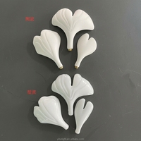 Lustre en céramique fait main moderne en forme de feuille de Ginkgo, luminaire suspendu LED blanc personnalisé pour hôtel, villa, hall d'entrée, escalier