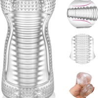 Copa de Masturbación Transparente, Equipo de Ejercicio para Hombres, Equipo de Entrenamiento de Masturbación, Productos Sexuales para Adultos