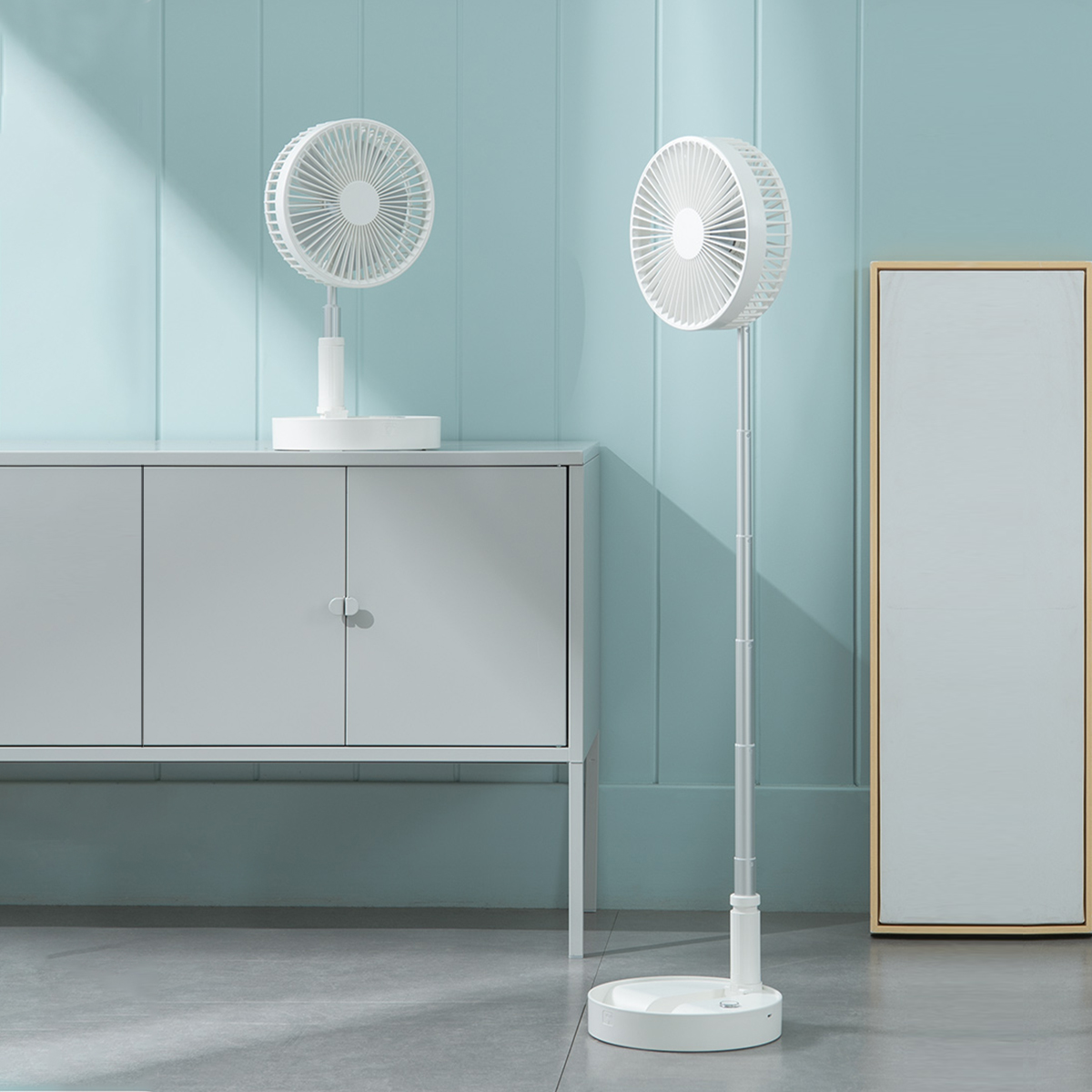 2020 Портативная Складная Телескопическая Настольная подставка с регулируемой высотой и большой батареей с зарядкой от USB, настольные мини-вентиляторы