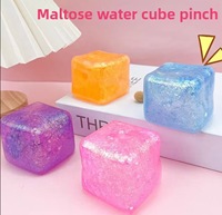 Balle anti-stress souple et transparente en forme de cube de glace en maltose, jouet sensoriel unisexe en boîte, modèle YLBK, à partir de 14 ans