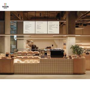 Mostrador de Café de Madera a Medida, Mueble de Exhibición Personalizado para Diseño de Interiores de Cafetería - Product Image 1