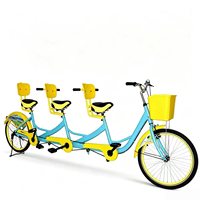 Vélo tandem 24 pouces avec cadre en acier haute teneur en carbone, freins V et freins à disque pour le tourisme et l'utilisation familiale