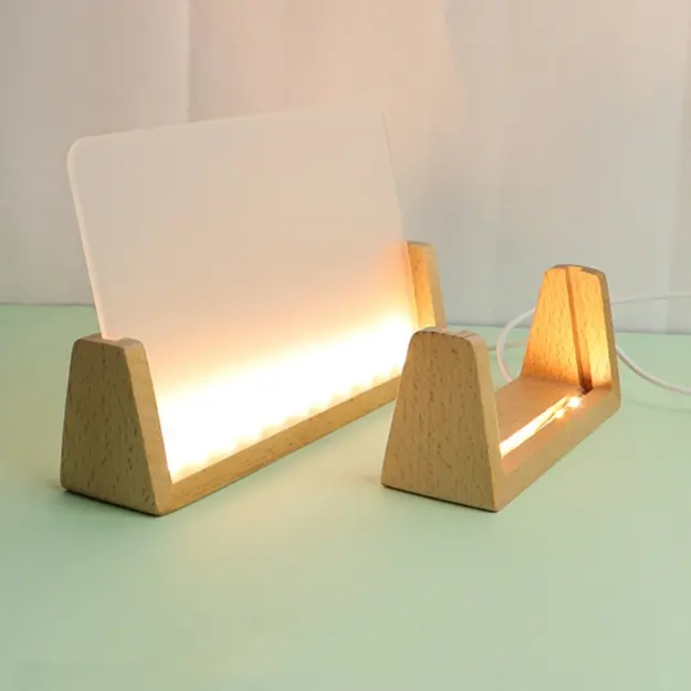 Креативная однотонная деревянная фоторамка Сделай Сам светящаяся U-образная рамка 3D деревянный держатель акриловый ночник базовый светильник для свадебной вечеринки