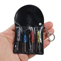 Set Obeng Mini 3-in-1 dengan Mata Obeng Phillips/Slotted/Torx, Kit Portabel Empat Buah dengan Kemasan Tas Kulit untuk Ponsel/Elektronik