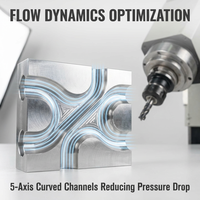 Bloc de collecteur d'hydrogène usiné CNC 5 axes en aluminium billette AL6061, solution BOP pour cellule à combustible avec prototypage rapide et inspection à 100 %