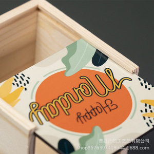 Solid Wood Cosmetic Brush Holder Square Custom Made With Printing Logo For <b>Makeup</b> Organizers - Product Image 1