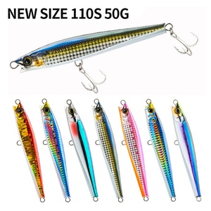 <span class=keywords><strong>Leurre</strong></span> de pêche coulant 110 mm 50 g, type crayon, pour lancer longue distance, jerkbait, jigging lourd avec hameçons triples, logo OEM, vente en gros - Product Image 4