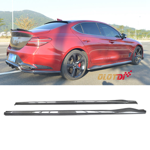 Extensions de jupes latérales en fibre de carbone de style <span class=keywords><strong>APM</strong></span>, lèvre de spoiler, jupe de spoiler pour Hyundai Genesis G70 2017-2020 - Product Image 2