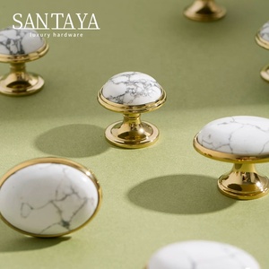 Santaya PVD <strong>Gold</strong> Brass Handles Kitchen Cabinet Pulls Bedroom Wardrobe Drawer <strong>Knobs</strong> Furniture <strong>Crystal</strong> Handle - Product Image 5