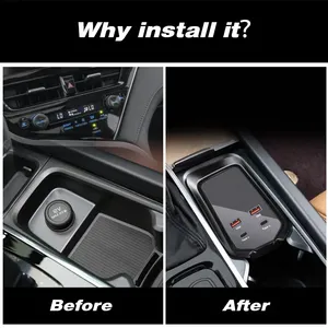 Station d'accueil pour voiture Vtear, hub de charge rapide Type-C, accessoires de décoration intérieure pour Volvo XC60 S60 V60 S90 <span class=keywords><strong>V90</strong></span> XC90 - Product Image 4