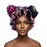 Nouvel Arrivage, Meilleure Vente : Bonnet de Nuit Unisexe en Peluche à Oreilles d'Animaux, Doublure Satinée, Motif Léopard, pour Cheveux Bouclés et Tressés, Cyclisme, Hiver, Adultes
