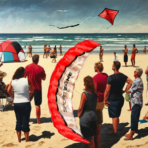 Cerf-volant de plage de haute qualité 2,5 m rouge double ligne en parafoil pour sports nautiques, kitesurf arc-en-ciel pour la voile Power Braid et activités de plein air - Product Image 3